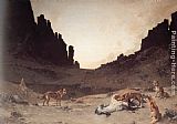 Dogs of the Douar Devouring a Dead Hourse in the Gorges of El Kantar by Gustave Achille Guillaumet